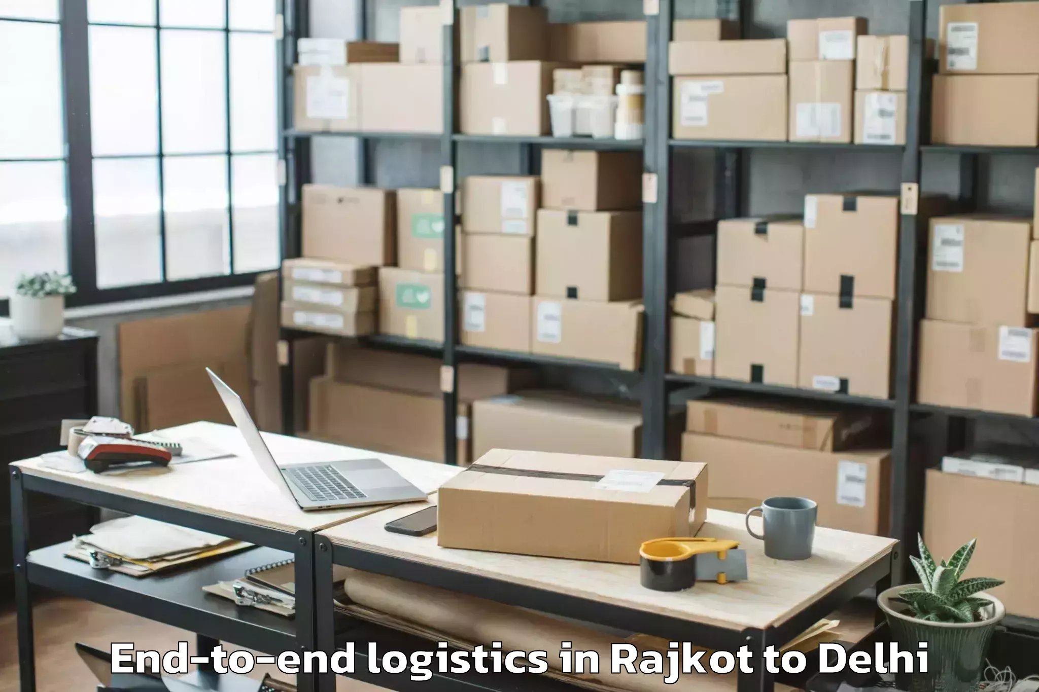 Easy Rajkot to Naraina Industrial Estate End To End Logistics Booking